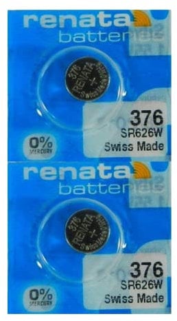 Renata 376 SR626W Batteries - 1.55V Silver Oxide 376 Watch Battery (2 Count)
