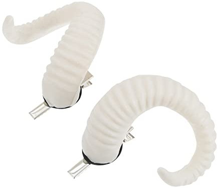 LALAFINA 3pcs Pair Devil Horns Cosplay Goat Horn Headband Clip on Horns Ram Horns Cosplay Horn Headpiece Goat Horns Horn Hair Clips Black Rose Hair Clip White Women's Fancy Clothing