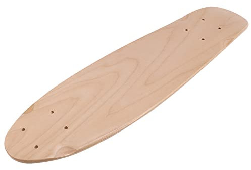 SHAPOKY 55,5 x 15 cm großes Skateboard-Deck, natürliches Ahorn-Bananen-Schiebe, Cruising, Skatering, Einzel-Rocker-Board, DIY-Decks