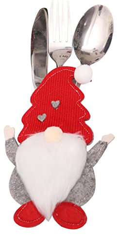 Besteckhalter Weihnachten Filz, 3 Stück Bestecktasche Tannenbaum Besteckbeutel Faceless Gnomes Tischdeko, Weinachts Messer Gabeln Löffel Geschirr Besteck Taschen Für Par Tisch Weinachtsdeko