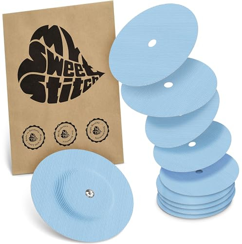 MySweetStitch - 10 x FreeStyle Libre 1 & 2 cerotti sensore, Overpatch rotondo Ø 65mm, con foro di ventilazione, cerotto impermeabile, traspirante, Ice Blue
