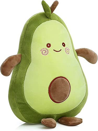 Yeqivo Niedliches Avocado Plüschtier mit Avocado gefülltes Kissen Geschenk für Mädchen Jungen Freunde (Green,30CM)
