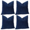Sungeek 4er Set Kordsamt Kissenbezüge, Dekorativ Zierkissenbezüge Weich Kissenbezug Dekokissen Sofakissen Couchkissen Deko Bezug Kissenhülle für Sofa Schlafzimmer Wohnzimmer (Marineblau, 45x45 cm)