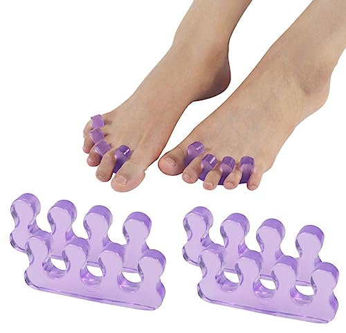 WeddHuis 2 Paires Séparateurs d'Orteils Ecarteur Orteil en Gel de Silicone, Souple et Flexible pour la Pose de Vernis à Ongles, Outils de Pedicure