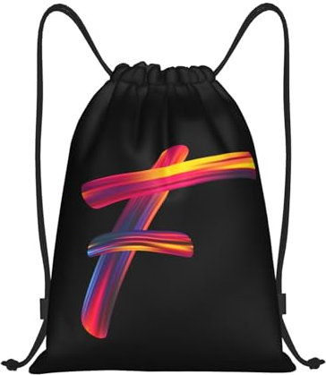 Pazacon Rucksack mit Kordelzug, Sporttasche für Damen und Herren, Letter-F, S-16.9*14, Individuell