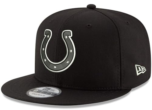 New Era NFL 9FIFTY Black White Adjustable Snapback Hat Cap One Size Fits All, Indianapolis Colts, Einheitsgröße