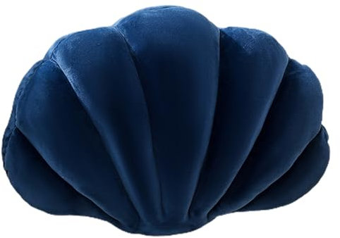 CUSROS Zarte Textur Kissen Muschelförmige Gefüllte Kissen Super Weich Verschleißfest Lebendige Farbe Muschel Bett Sofa Heimdekoration Shell Navy Blau