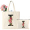 Tarklanda Initialen Einkaufstasche Baumwolltasche mit Buchstaben Canvas Tote Bag Initial Tragetasche und Kosmetiktasche Geschenk für Frauen Freunde Mama zum Geburtstag, Jahrestag, Muttertag (I)