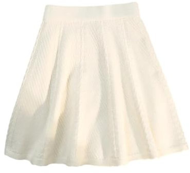 Plissee-Strickrock – Damen, Sexy, Beige, Elastisch, Hohe Taille, A-Linie, Passend Für Party, Kurzer Minirock, Regenschirm, Lila, Arbeit, Büro, Freizeit, Ausgehen, Alltag, Wie Abgebildet, XL
