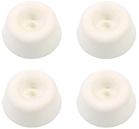19mm White Toilet Seat Buffer Pads – Rubber Bumper Pads for Soft Close Slam and Noise Reduction (Pack of 4)