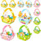 12Pcs Easter Basket With Handle,Cute Bunny Rabbit DIY Paper Easter Egg Hunting Baskets Craft For Kids Easter Treat Boxes Happy Easter Gift Box Baskets For Candy Toys Easter Party Favor Home Supplies
