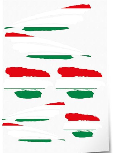 Indigos UG Aufkleber Ungarn - 7 Autoaufkleber - Flagge - Fahne mit 3 Streifen - selbstklebende Fahnen für Heckscheibe, Modellbau, Sport, Motorrad, Auto, Tuning, Fenster, Kofferraum