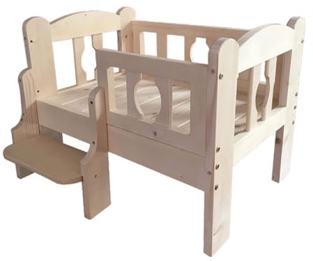 YMPFDGPW Haustierbett Etagenbett für Haustiere, Größe M/L, Hundehütte, Haustierbett aus massivem Holz, abnehmbar und waschbar, für große, mittelgroße und kleine Hunde Hundebett