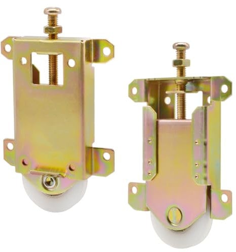 Sliding Mirror Closet Door Rollers Replacement Hardware Fits Contractors Part #W8020C Wardrobe Doors Wheels, 2-5/16 Vertical H.C., 1-1/2 Nylon Concaved Ball Bearing Wheel, 2 Pack