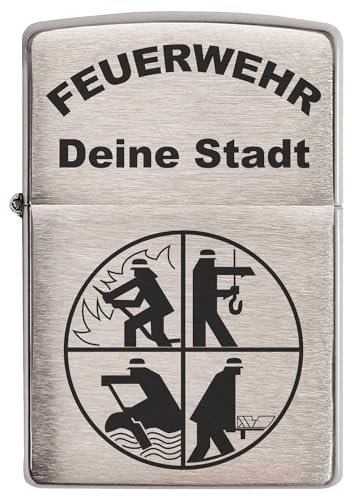 Zippo Benzinfeuerzeug mit Gravur, Männer zu Weihnachten, Vatertag, Geburtstage. Ideal für Papa und Bruder. (Motiv 4)