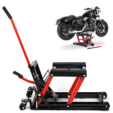 Motorrad Ständer 680KG, Höhenverstellbarer Motorradständer, Motorradhebebühne Hydraulische Hebebühne Wagenheber Hydraulisch für die Meisten Motorräder