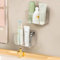 CGBE Plastic Wall Mount Organizer 2-Pack, Clear Cabinet Door Organizer with 2 Compartments, No Drilling Adhesive Acrylic Bathroom Shower Shelf Automatic Draining Transparent Wall Mount Shower