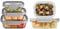 LEOM Glass Food Meal Prep Containers, Airtight Glass Food Storage Containers Set With Locking Lid, Leakproof Lunch Box, Microwave Oven Freezer & Dishwasher Safe, BPA Free With Glass Lid 5 Pack