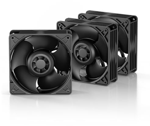 ARCTIC S12038-8K (3 Pack) - 120x120x38 mm Server Fan, 800-8000 rpm, PWM regulated, 4-Pin connector, 12 V DC, especially efficient, Black