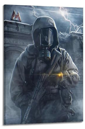 LMJUSNEFNC Metro Exodus-Spiel-Poster, dekoratives Gemälde, Leinwand, Wandposter und Kunstdruck, modernes Familienschlafzimmer, Dekorposter, 30 x 45 cm