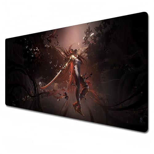 Elden Ring XL Gaming-Mauspad - 800 x 300 cm, Rot, Genähter Rand, für Arbeit, Studium und Gaming - Beste Wahl für Gaming-Liebhaber in Malenien (Tragen Sie einen Helm, XL)