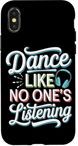 Carcasa para iPhone X/XS Silent Disco Party Auriculares inalámbricos Dance Vibes Tee