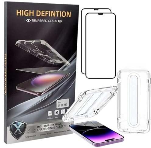 X-ARMOR SHIELD 2 Pack Screen Protector for iPhone 11 Pro with Auto Dust-Elimination Installation Tool