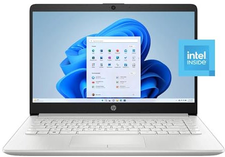 HP 14 inch Windows Laptop Intel Celeron N4120 4GB RAM 64GB eMMC Silver (12-mo. Microsoft 365 Included)
