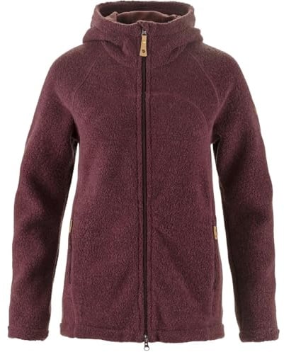 Fjällräven Kaitum Fleece W Damen Fleecejacke rot rot | Flauschiges Merinowollgemisch. 2-Wege-RV. Kapuze mit Fleecefutter. 2 RV-Schubtaschen.