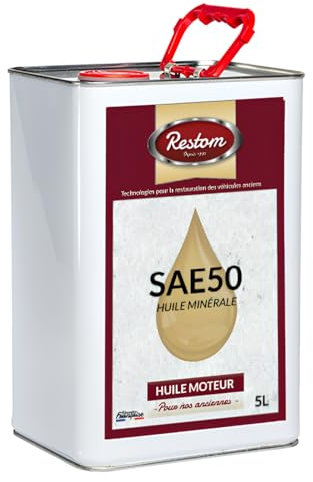 RESTOM - Huile moteur pour véhicules anciens SAE 50-5L