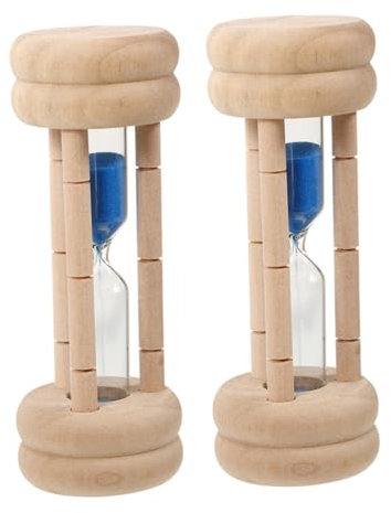 MOTHNUR Lot De 2 Sabliers Portables De 2 Minutes : Sablier Décoratif en Bois pour La Maison, Le Bureau Et Les Voyages.