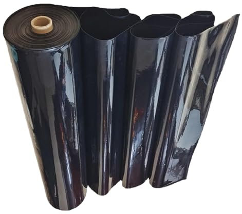 Große schwarze Teichfolie, 6 m x 6 m, wasserdichte Membran für Fischteiche, Wassergärten, Springbrunnen und Bachläufe – flexible Teichauskleidungslösung