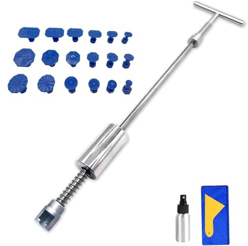 Abolladuras Coche,Saca Bollos De Chapa Coche Kit de herramientas de reparación de abolladuras en el coche, martillo deslizante inverso, ventosa, hoja de Metal, carrocería, juego de extractor de elimin