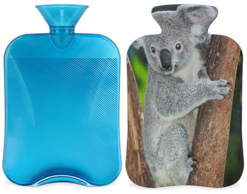 Cute Animal Koala Bear Hot Water Bottle with Cover, 2L Hot Water Bag for Pain Relief, Neck Soft and Shoulder, Hand Feet Warmer, Hot and Cold Compress for Adult Kids