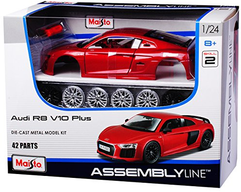 A*U*D*I R8 Coupe Rot Metallic neuestes Modell 2. Generation ab 2015 39510 Bausatz Kit 1/24 Modell Auto