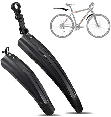 VAEVEN Fahrrad Schutzblech Set für Cube Nuroad Race, Schnelle Demontage Spritzschutzset Vorne Hinten Schmutzfänger, Einstellbar Vorne Hinten Mudguard Schutz für 20-26 Zoll MTB Rennrad,A Black