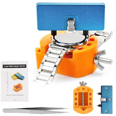 Watch Battery Replacement Tool Kit, Back Remover Holder Tweezers User Guide | Maintenance and Removal Opening Repair Tool, Case Opener, Commercial, Industrial, Home, Daily Repairing