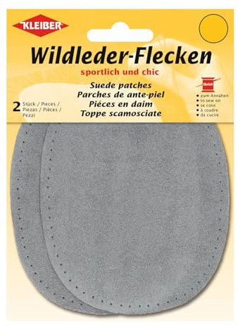Wildlederflicken 2er Pack oval taubengrau