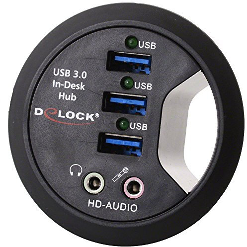 Tisch-Hub 3 Port USB 3.0 + HD-Audio Ports , Delock ® [61990]