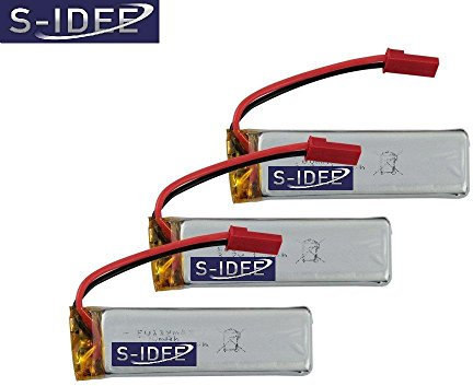 s-idee® 01174 | 3 x 580 mAh Akkus für Quadrocopter XXL U818 U818A U817 V959 V969 V222