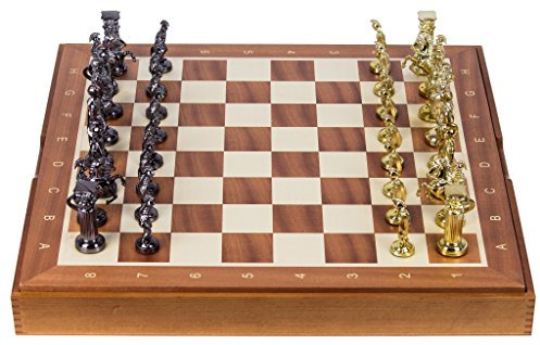 SQUARE GAME Schach Schachspiel - ROM Gold Edition SQ - Schachbrett - Mahagony - Intarsia