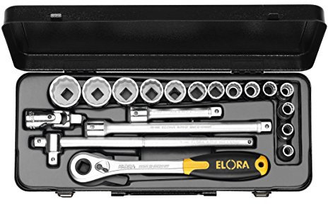 Elora Steckschlüssel-Satz 1/2 Zoll, Zwölfkant, 19-teilig 3/8-1.1/4 AF, 770-LINDAU
