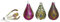 4 Luxury large Christmas Peacock design Glass Teardrop shape Baubles Box set
