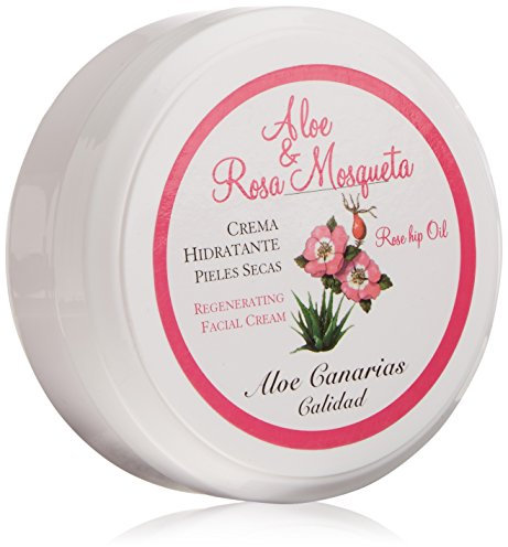 Aloe Canarias 200030 Crema Rigenerante Viso Aloe Vera Rosa Canina per Pelle Secca 150 ml (confezione da 1)