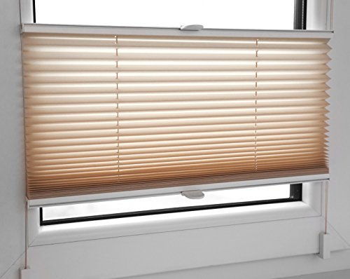 KS Handel 24 PLISSEE FALTROLLO 90x120 cm Sand INKL. KLEMMTRÄGER Jalousie - MEGA Auswahl IM Shop - 80 Breiten - 12 Farben