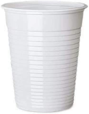 HOT BARGAINS White Plastic Cups 7oz/200ml Reusable tumblers 100 Pack