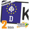 KIWISTAR - 2X Kennzeichenaufkleber - Pik 13 - Lucky 13 - Kennzeichen Aufkleber Sticker Nummernschild - in 15 Farben