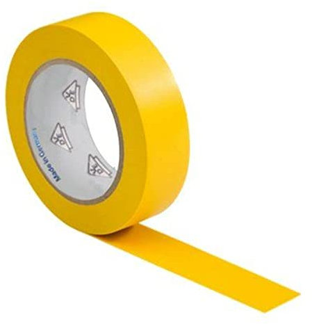CABLEPELADO Cinta aislante para instalaciones eléctricas - Cinta adhesiva - Cinta eléctrica - Autoadhesiva y resistente para proteger - 19 mm x 20 metros - Amarillo