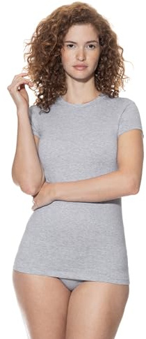 Mey Damen Kurzarm Top Baumwolle Serie Cotton Pure | Legere Passform, Rundhalsausschnitt mit Turtleneck, Halbarm, Natürliches Tragegefühl, Gr. 36-46