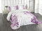 ABAKUHAUS Schmetterling Tagesdecke Set, Wirbelnde Blumen Wilde, Set mit Kissenbezug Maschienenwaschbar, für Einzelbetten 170 x 220 cm, Lila Weiß